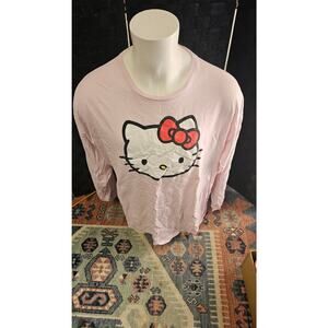 Hello Kitty Graphic Pink Long Sleeve Shirt  Oversized Sanrio Women's 3XXL JZ10